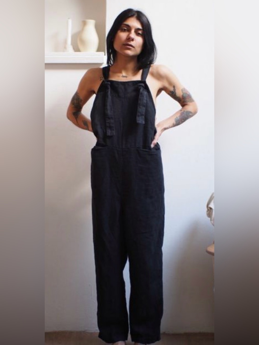 Warm brown Beaton Linen Jumpsuit